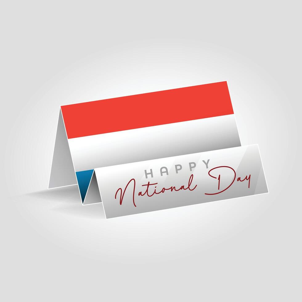 Luxembourg country paper flag standing on the ground. Happy national day flag design. vector