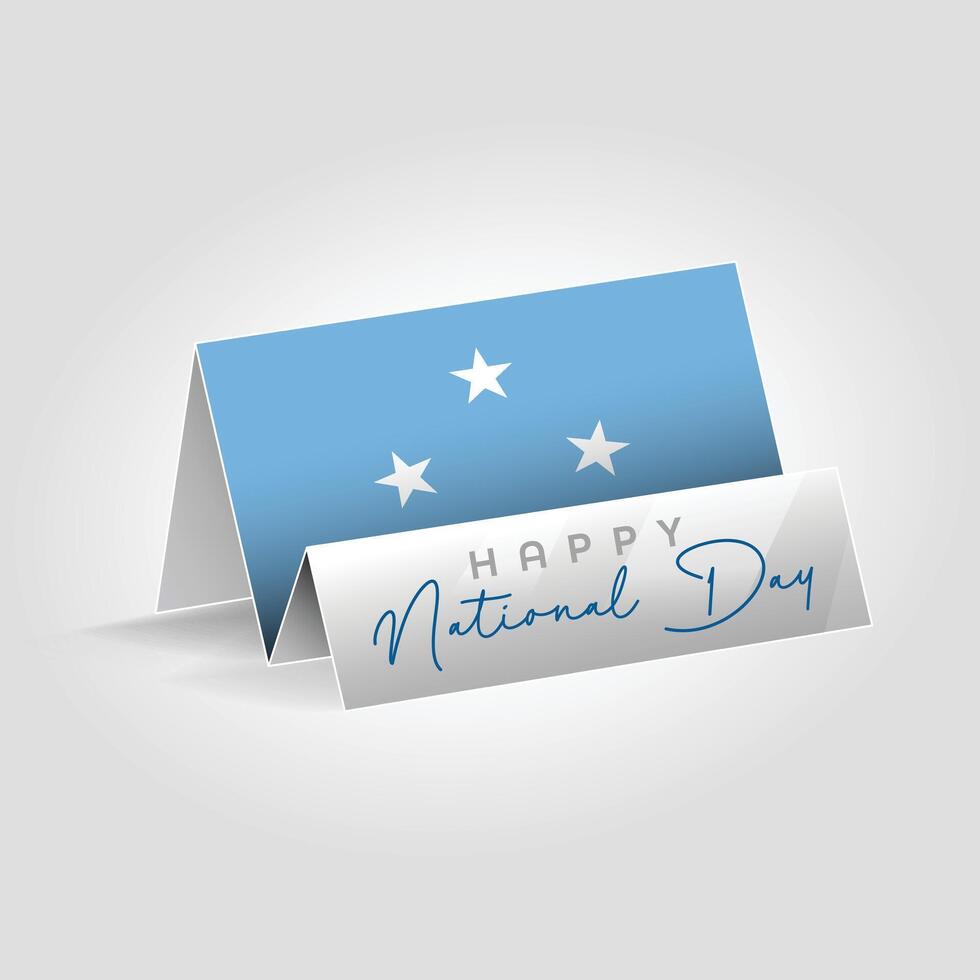 Micronesia country paper flag standing on the ground. Happy national day flag design. vector