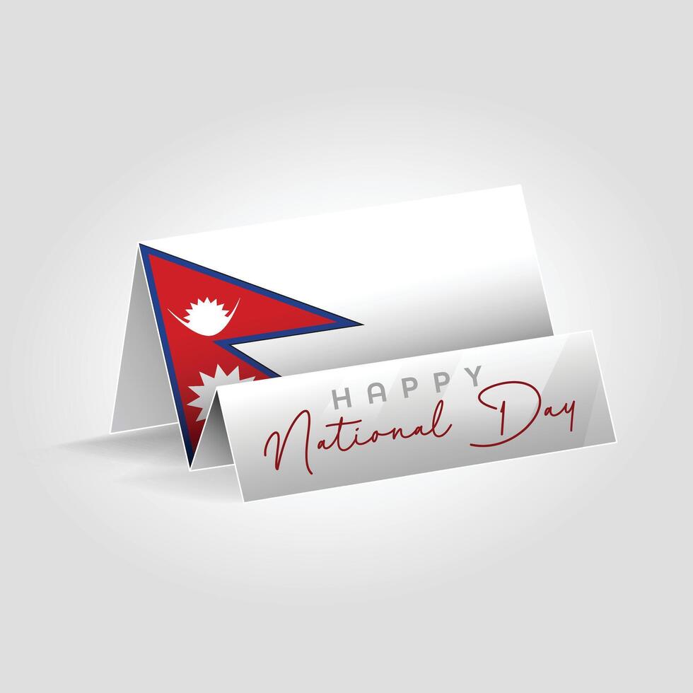 Nepal country paper flag standing on the ground. Happy national day flag design. vector