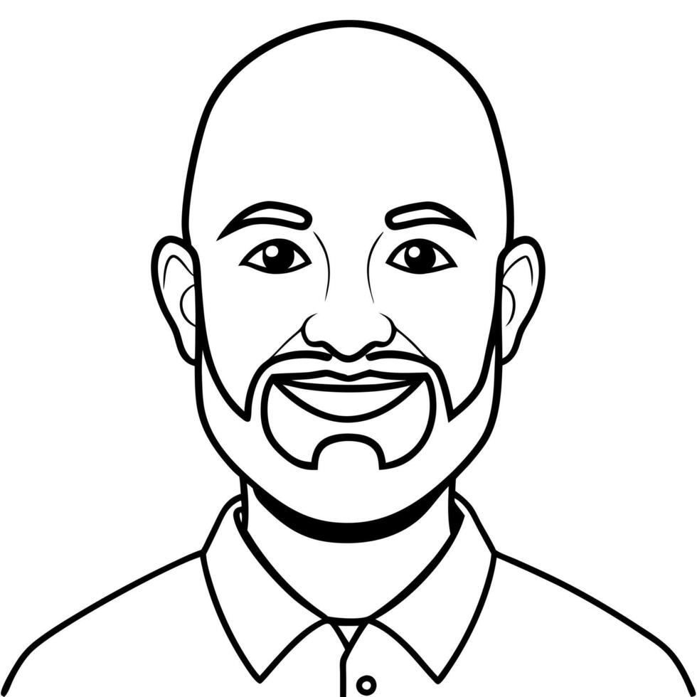 A man with a beard and mustache in a black and white drawing vector
