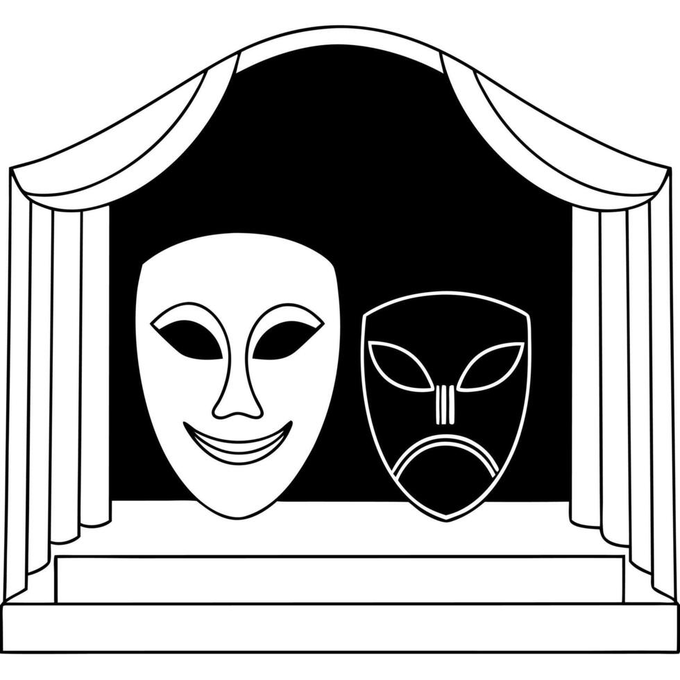 Theater mask and mask clipart vector