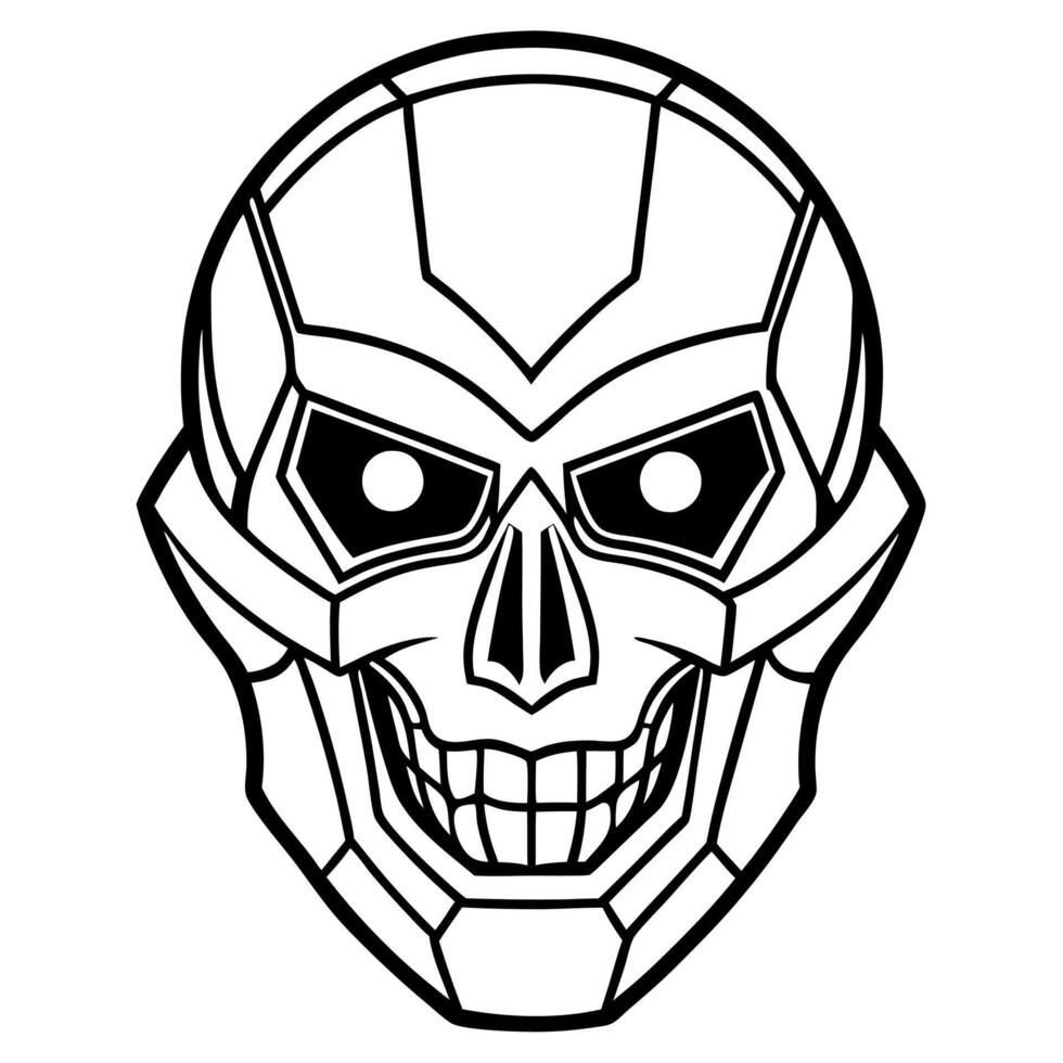 A skull mask with a black outline vector