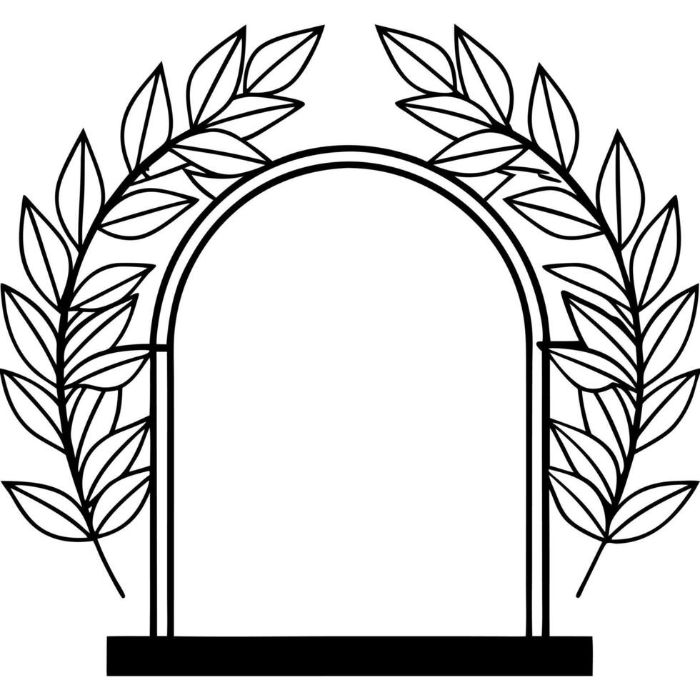 A laurel wreath on a black background vector