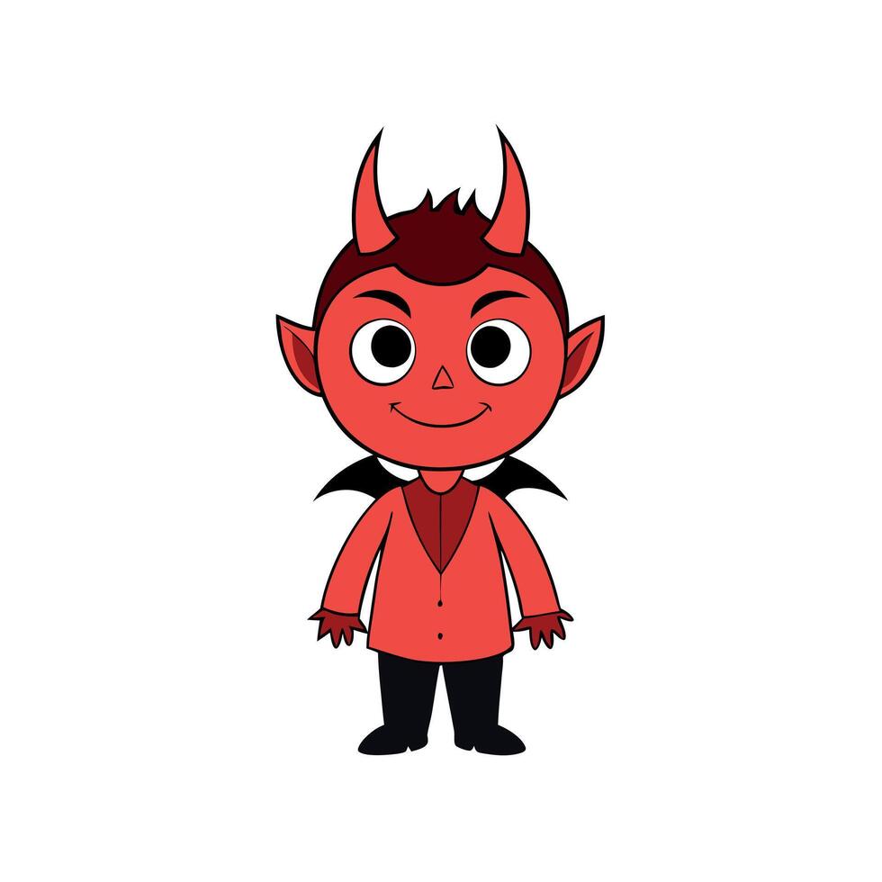 A cartoon devil with horns and a suit vector