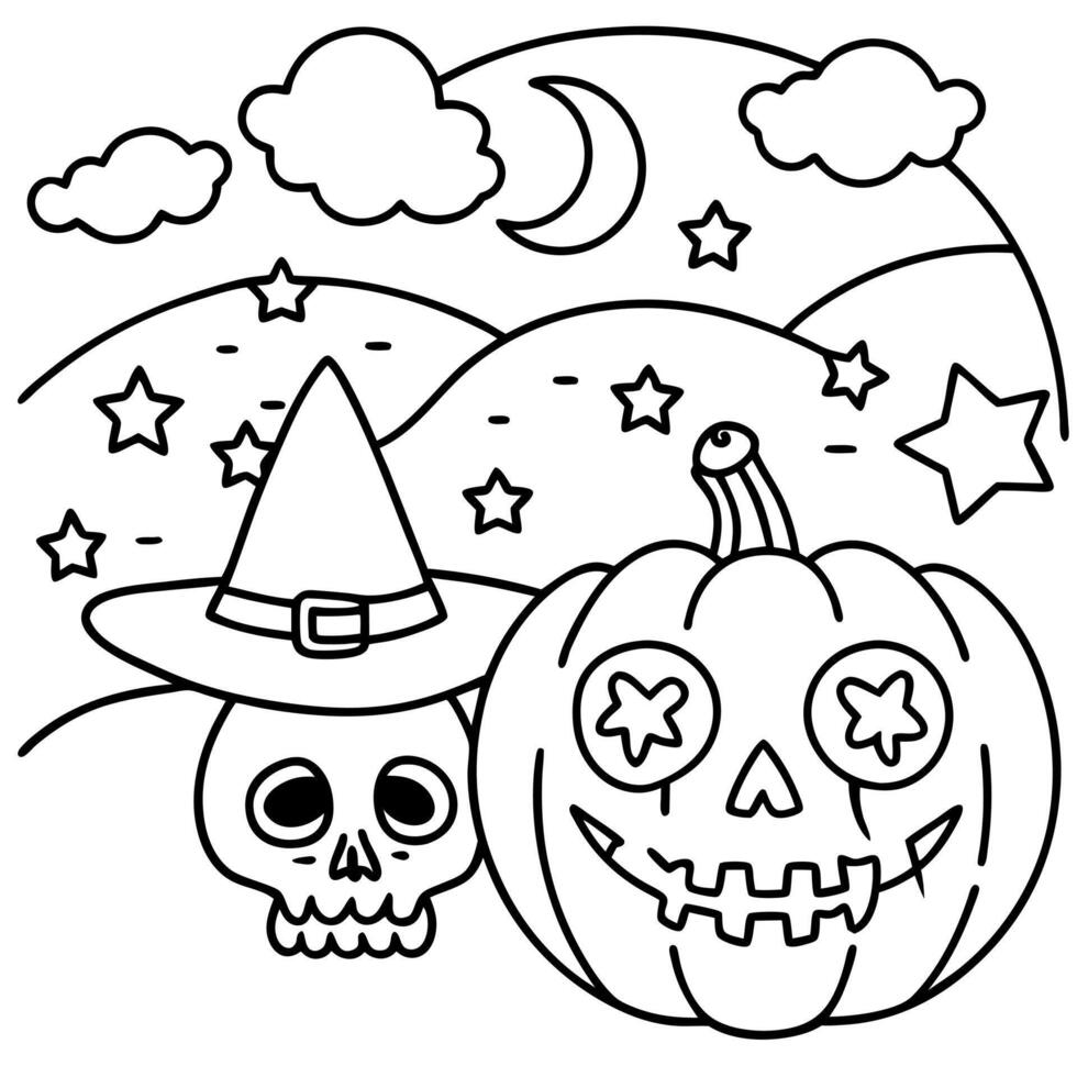 Halloween coloring pages for kids vector