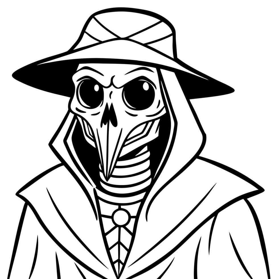 A cartoon grim reaper with a hat on vector