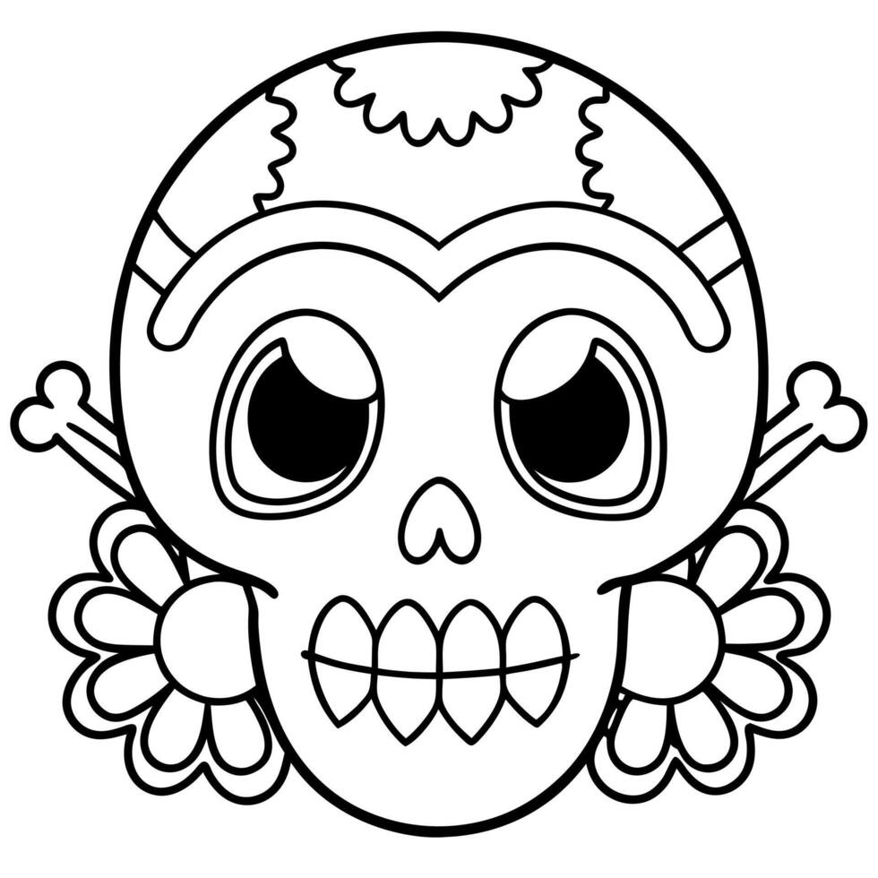 Day of the dead coloring pages vector