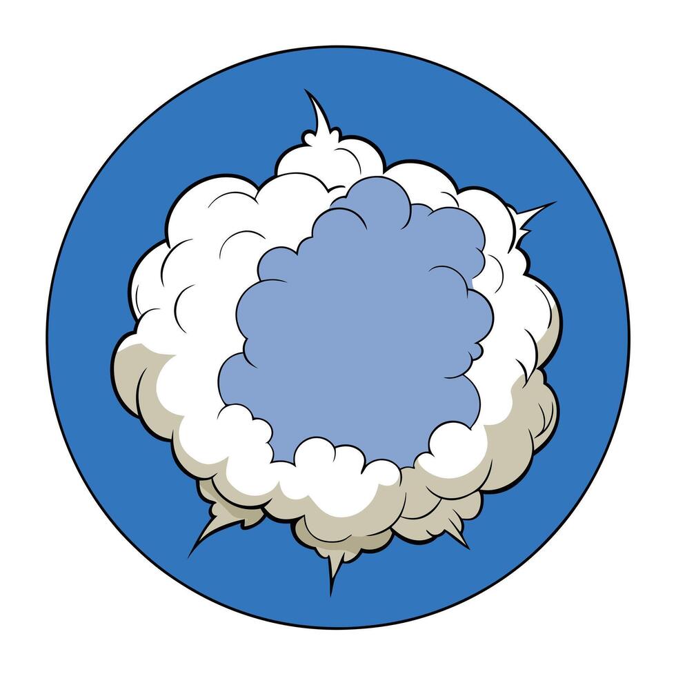 A cartoon cloud with a blue background vector
