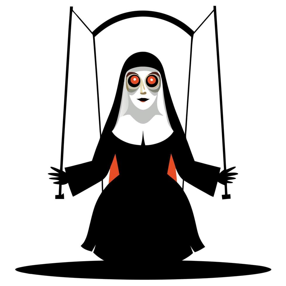 A nun with a swing on a white background vector