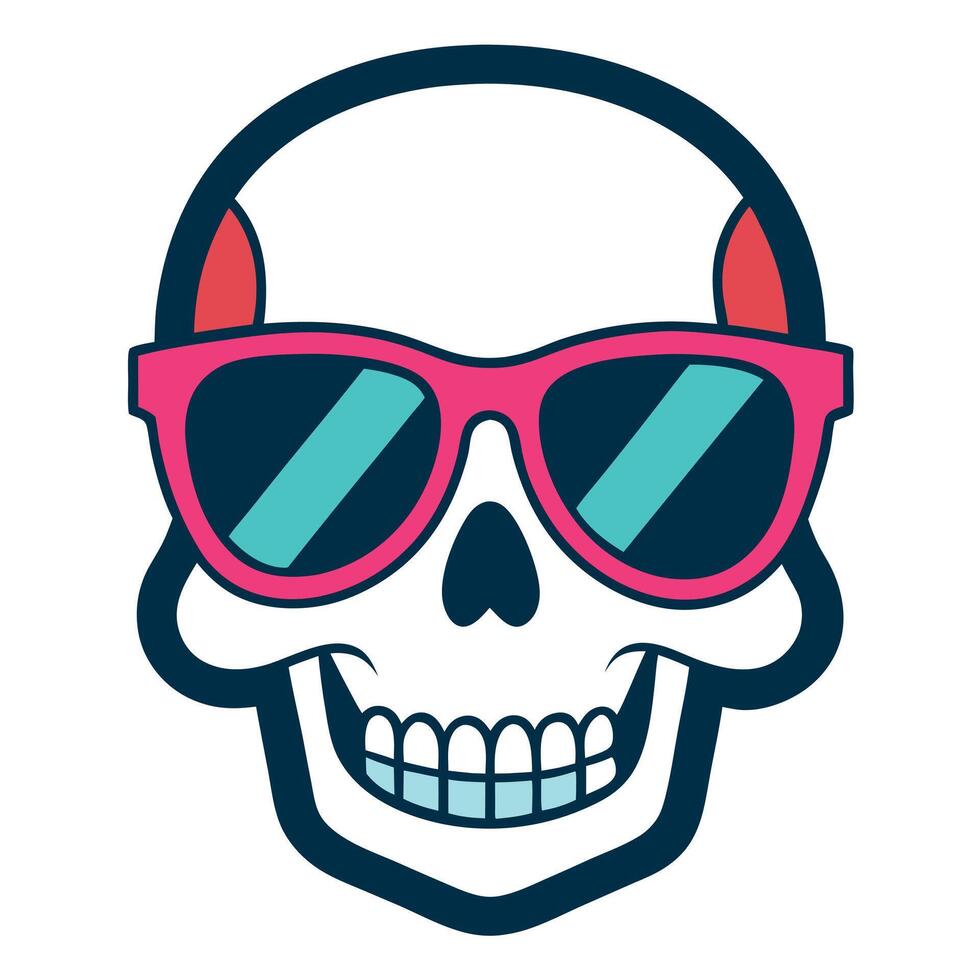 Skull with sunglasses illustration vector