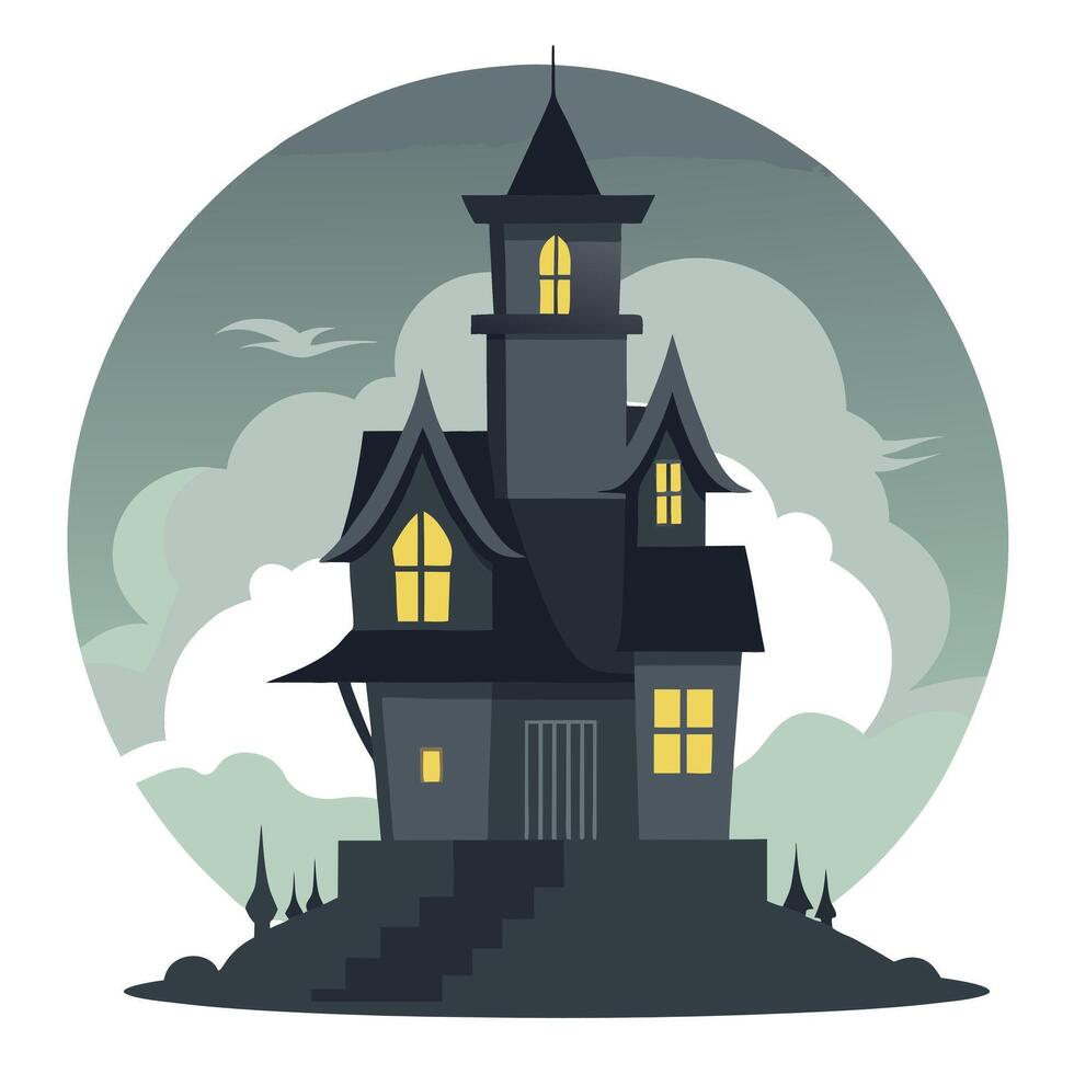 Halloween house illustration vector