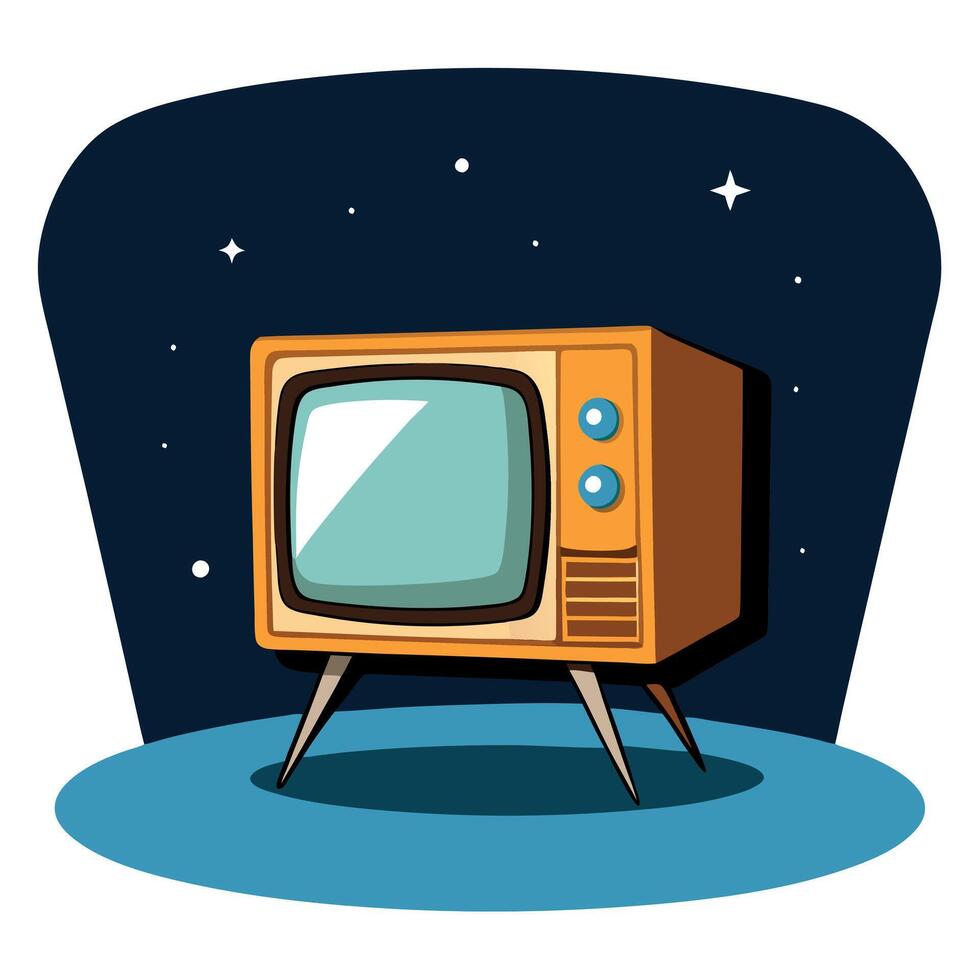 Retro tv illustration vector