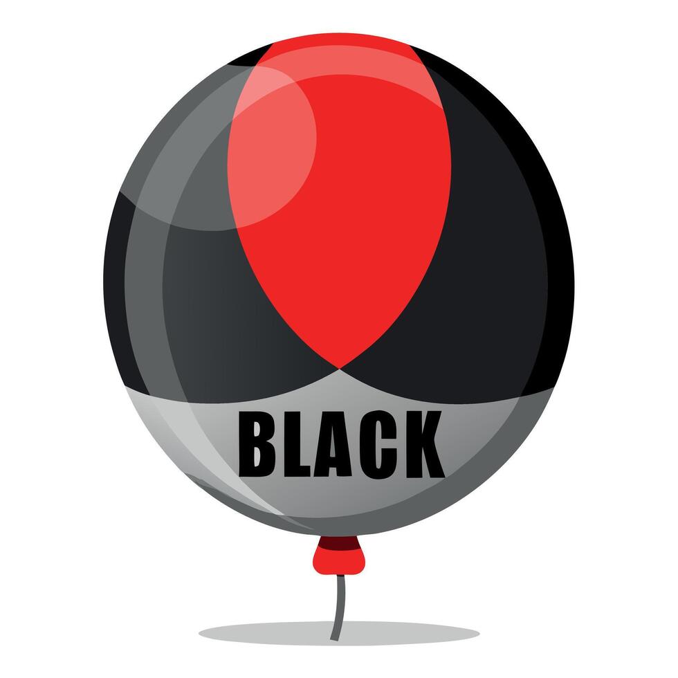 Black balloon with red and black color vector