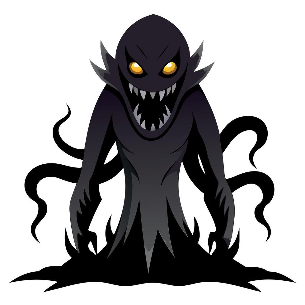 A cartoon evil monster with glowing eyes vector