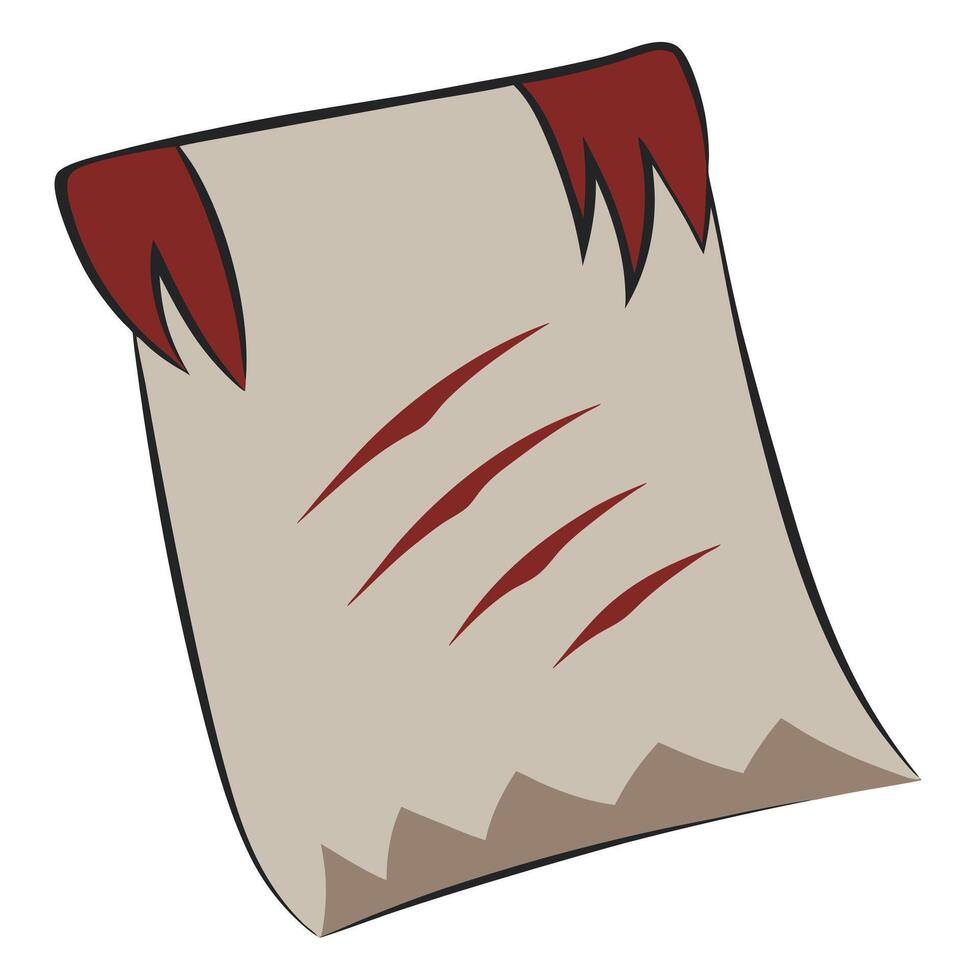 A scroll with red and black ink on it vector