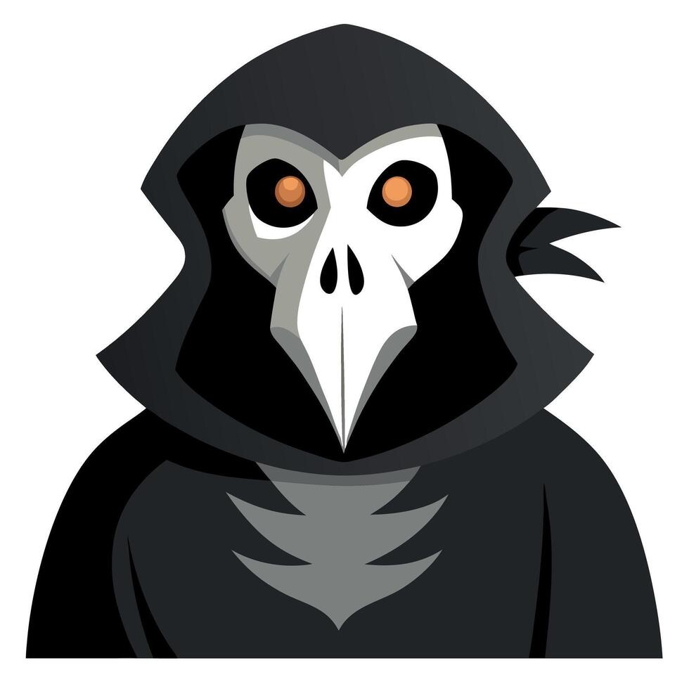 A grim reaper with a hood on his head vector