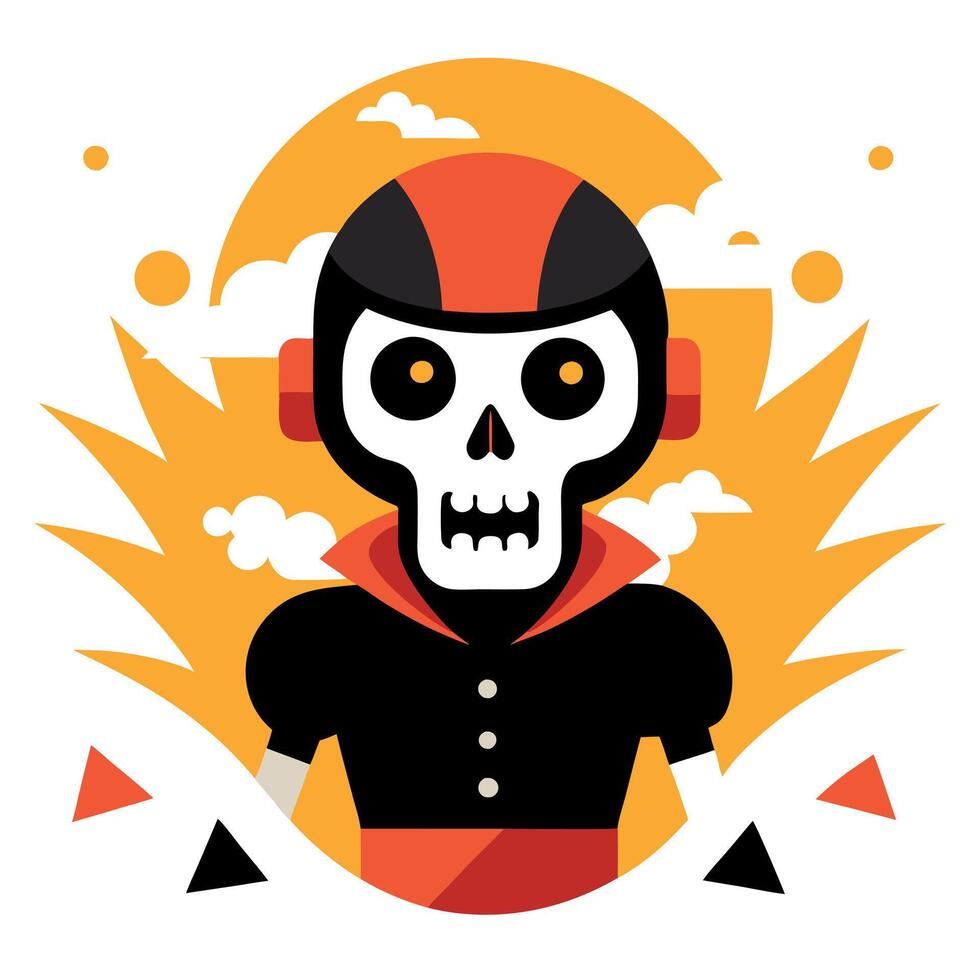 Skull rider illustration on abstract background vector