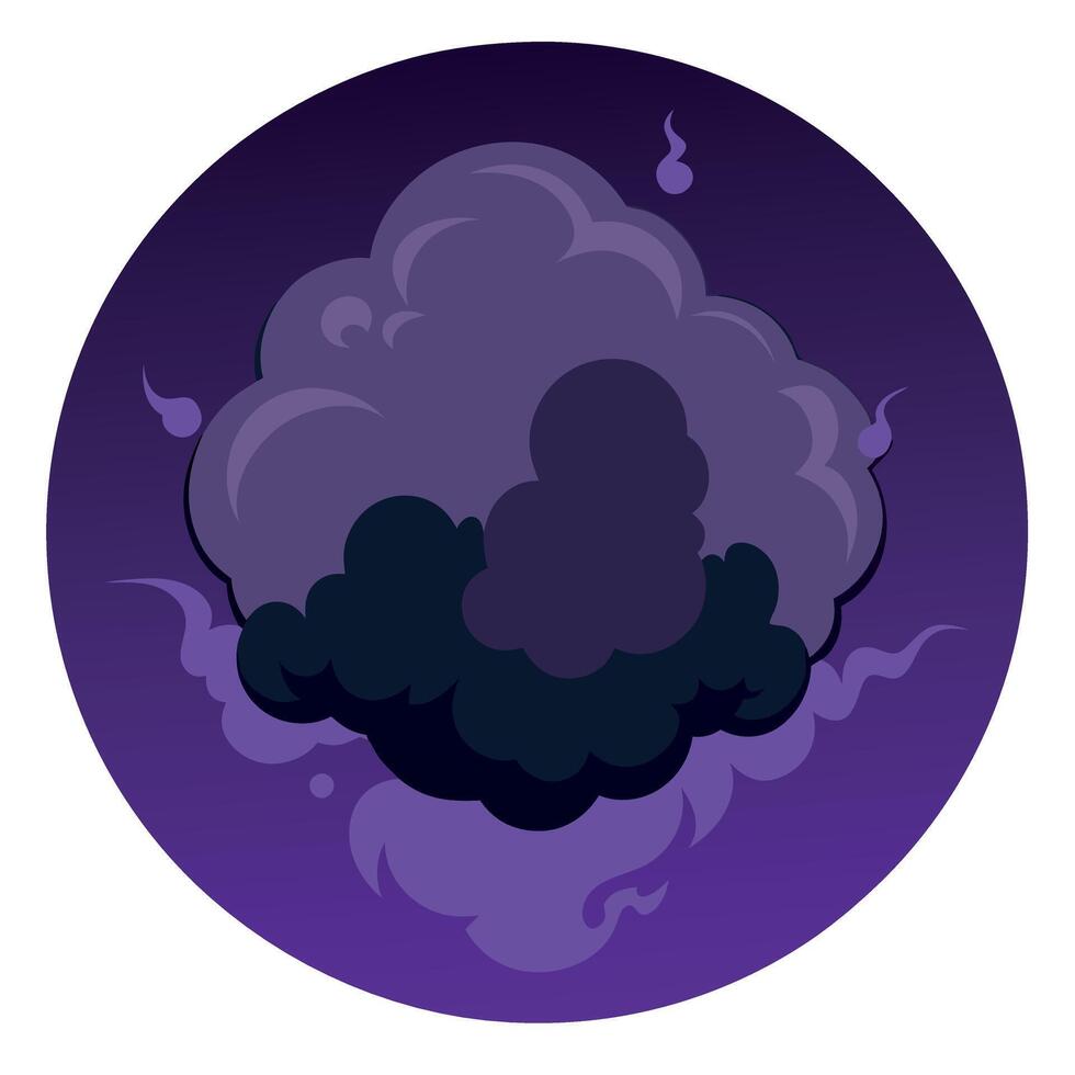 A purple cloud with smoke coming out of it vector