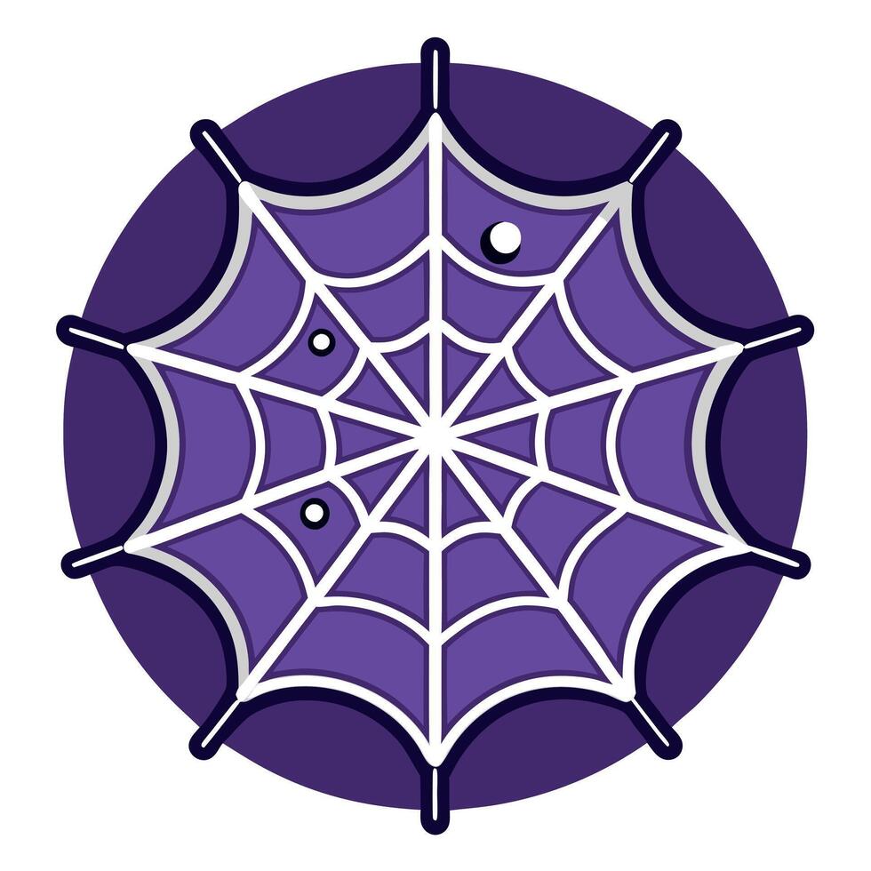 Spider Web With Dew on Purple Background. Image vector