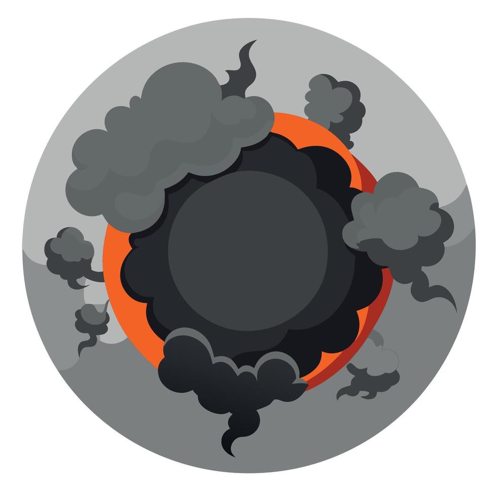 An illustration of a volcano with smoke coming out of it vector