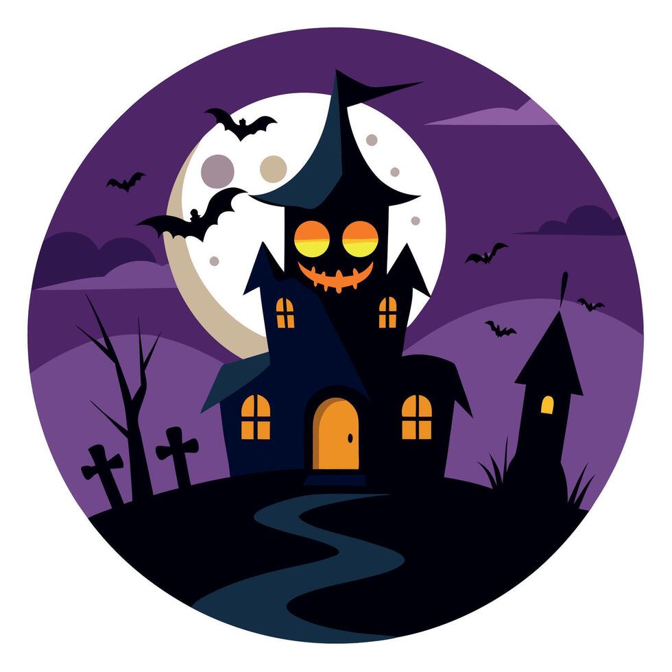 Spooky dark Halloween background. Illustration AI vector