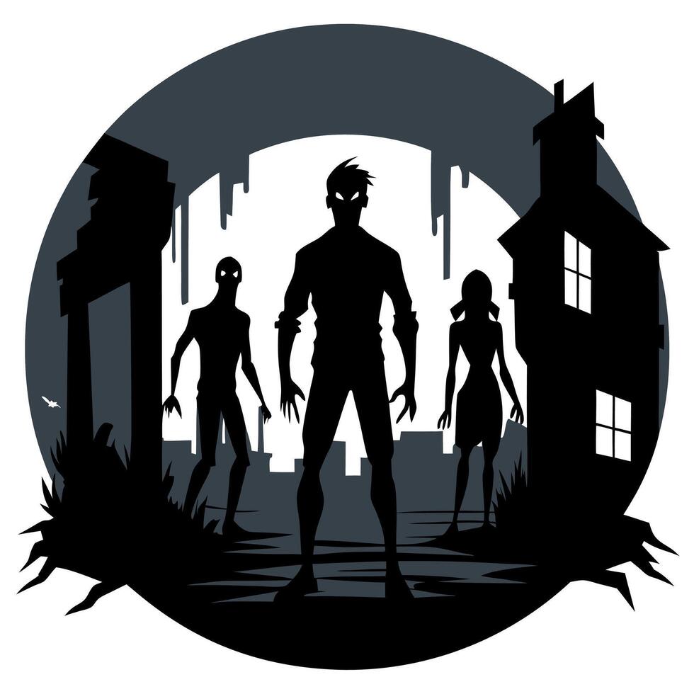 Zombie game illustration vector