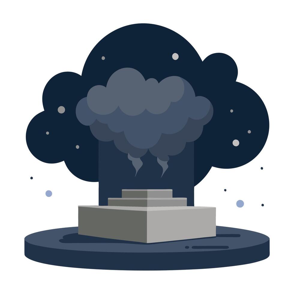 A black cloud is coming out of a building vector