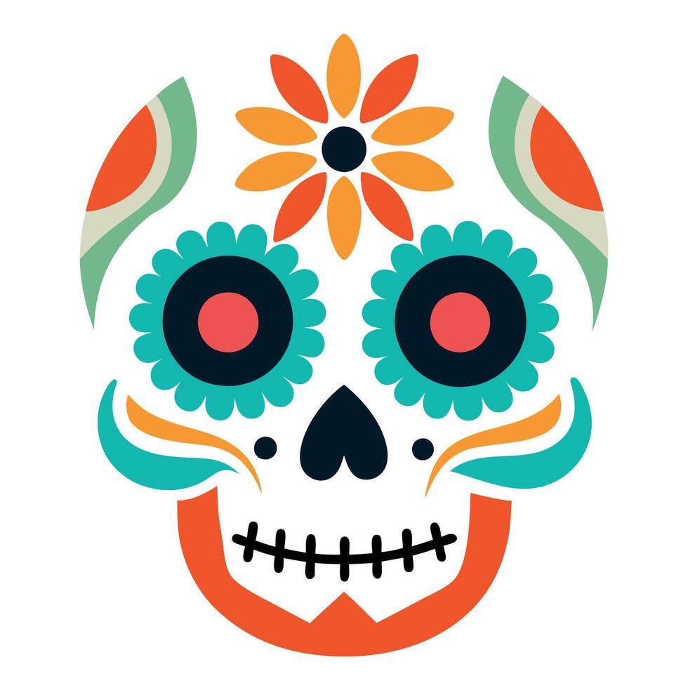 Sugar skull for the Day of the Dead on a bright background. Traditions. Mexico. Minimalism. vector