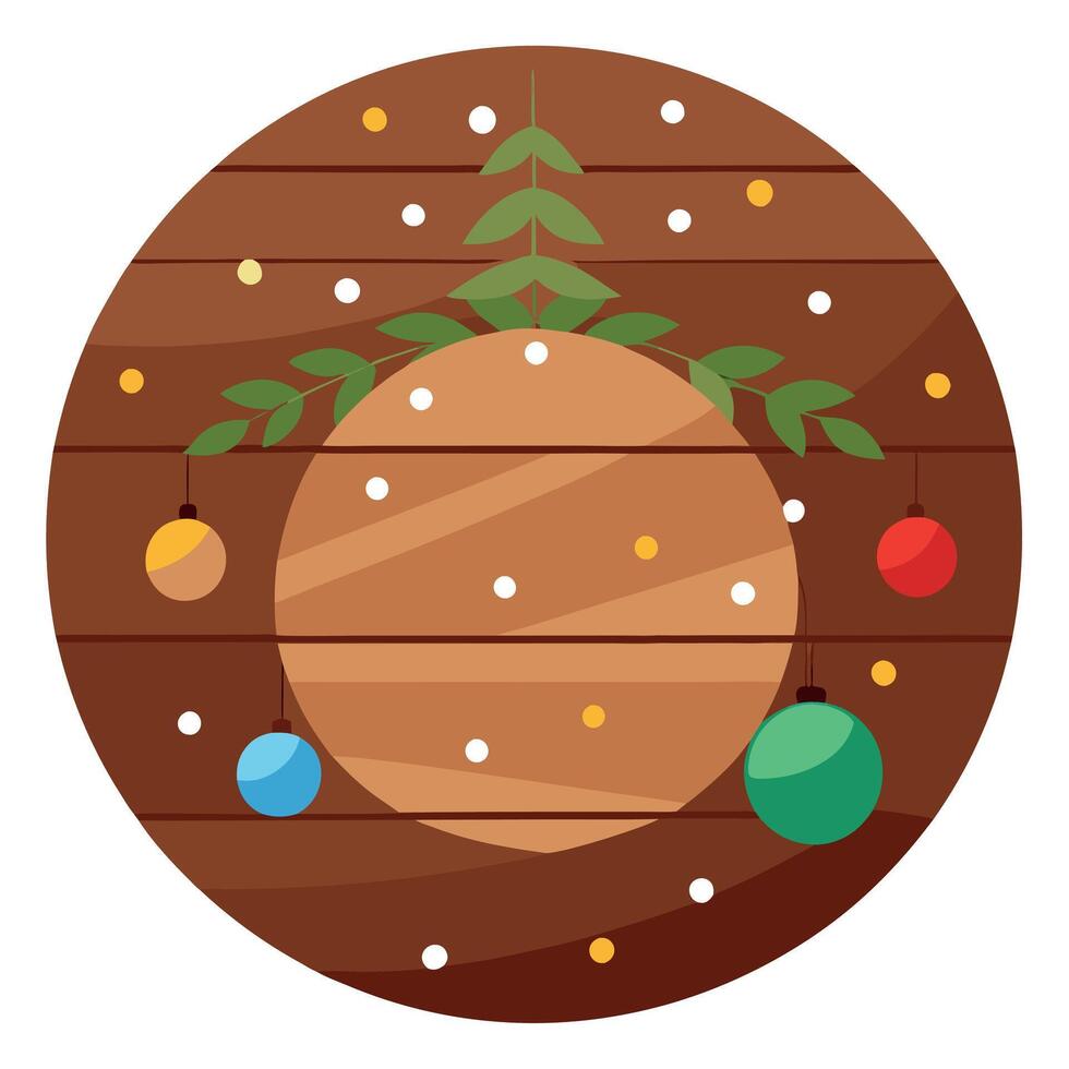 Textured Christmas bokeh wooden background. Rustic xmas stage. vector
