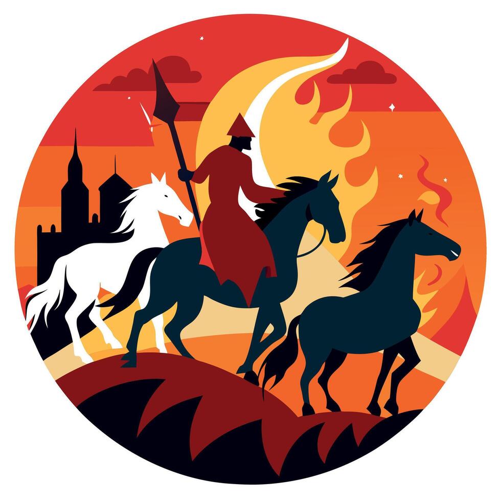 The three horsemen of the apocalypse vector