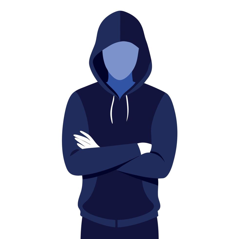 An illustration of a man in a hoodie vector