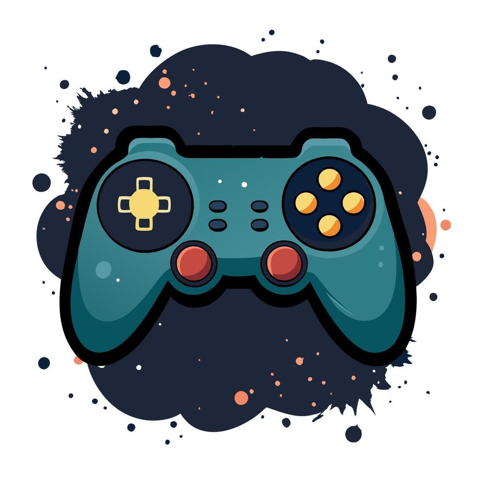 game gaming controller with dark theme with grunge background vector