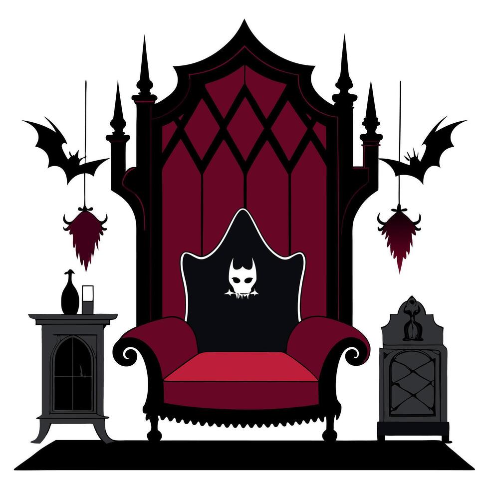 Gothic halloween chair vector