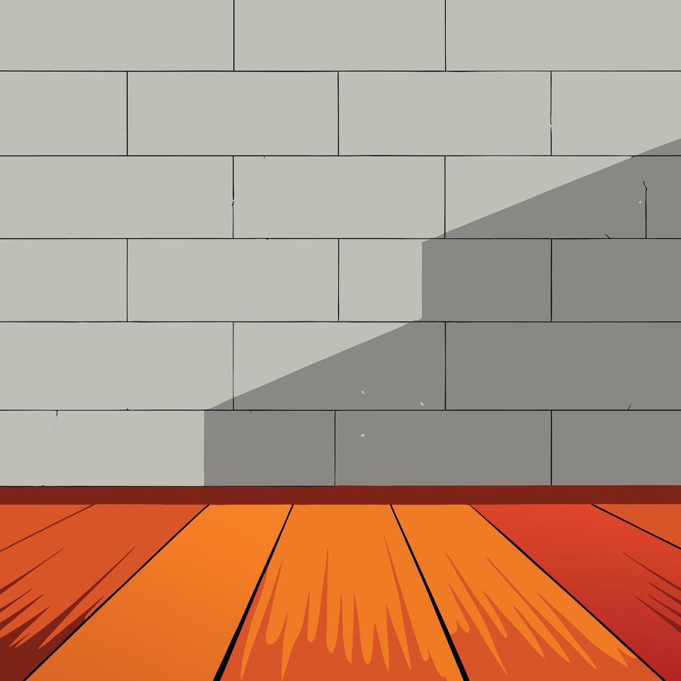 Vintage concrete wall and rough wooden floor for an idea vector