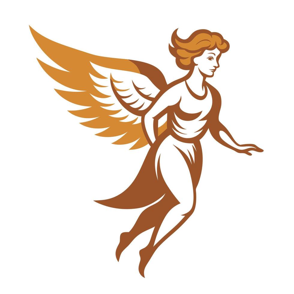 Angel winged woman illustration vector