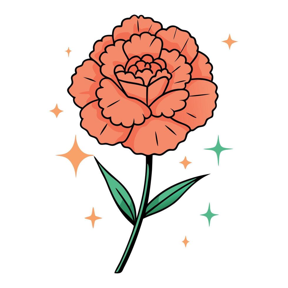 A flower with stars on it vector