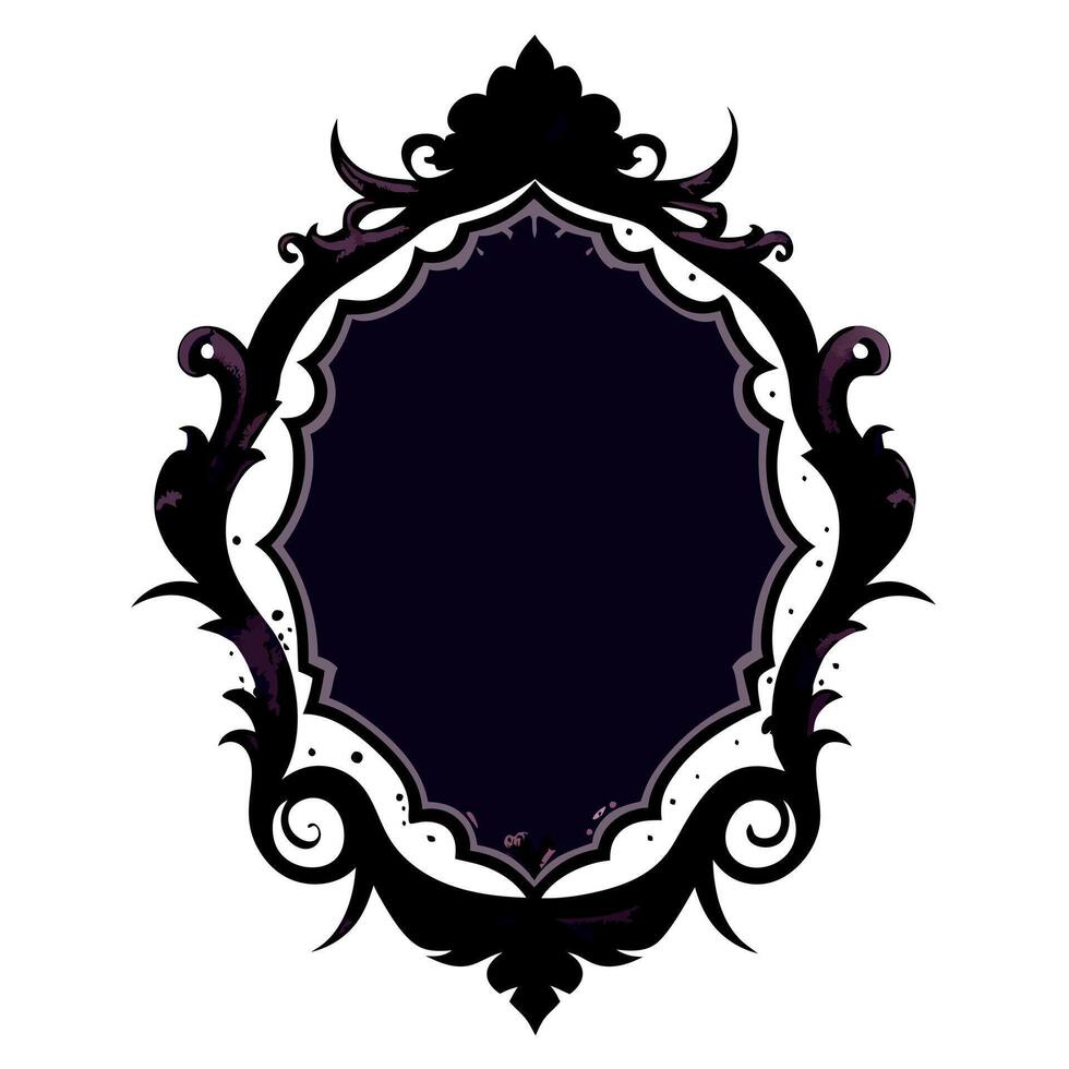 Victorian gothic style frame dark watercolor illustration. Invitation or card design. vector