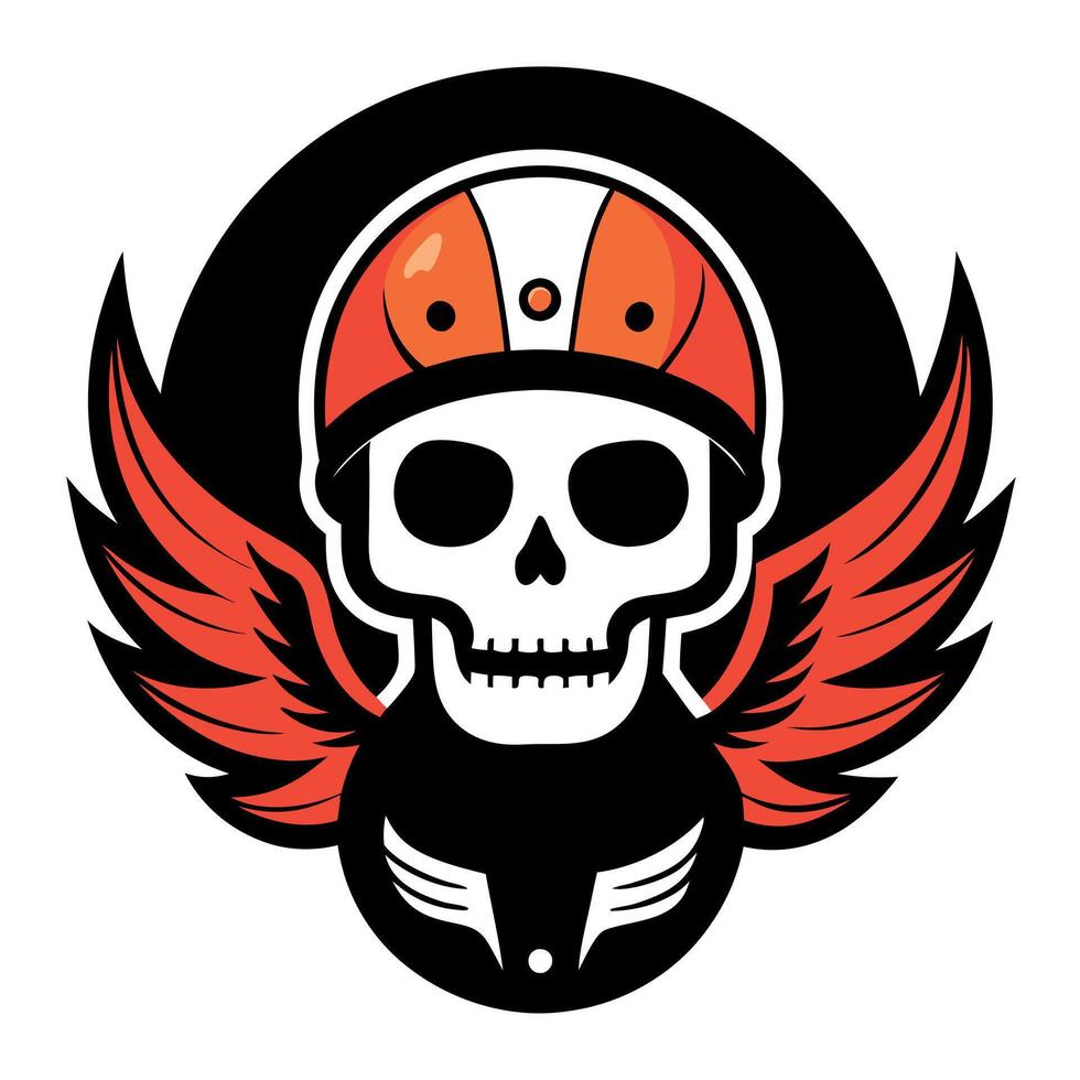 Skull with wings vector