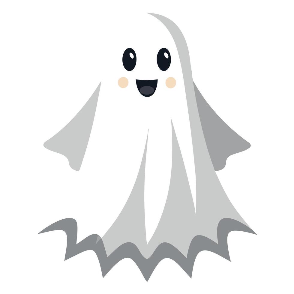 A cartoon ghost with a smile on its face vector