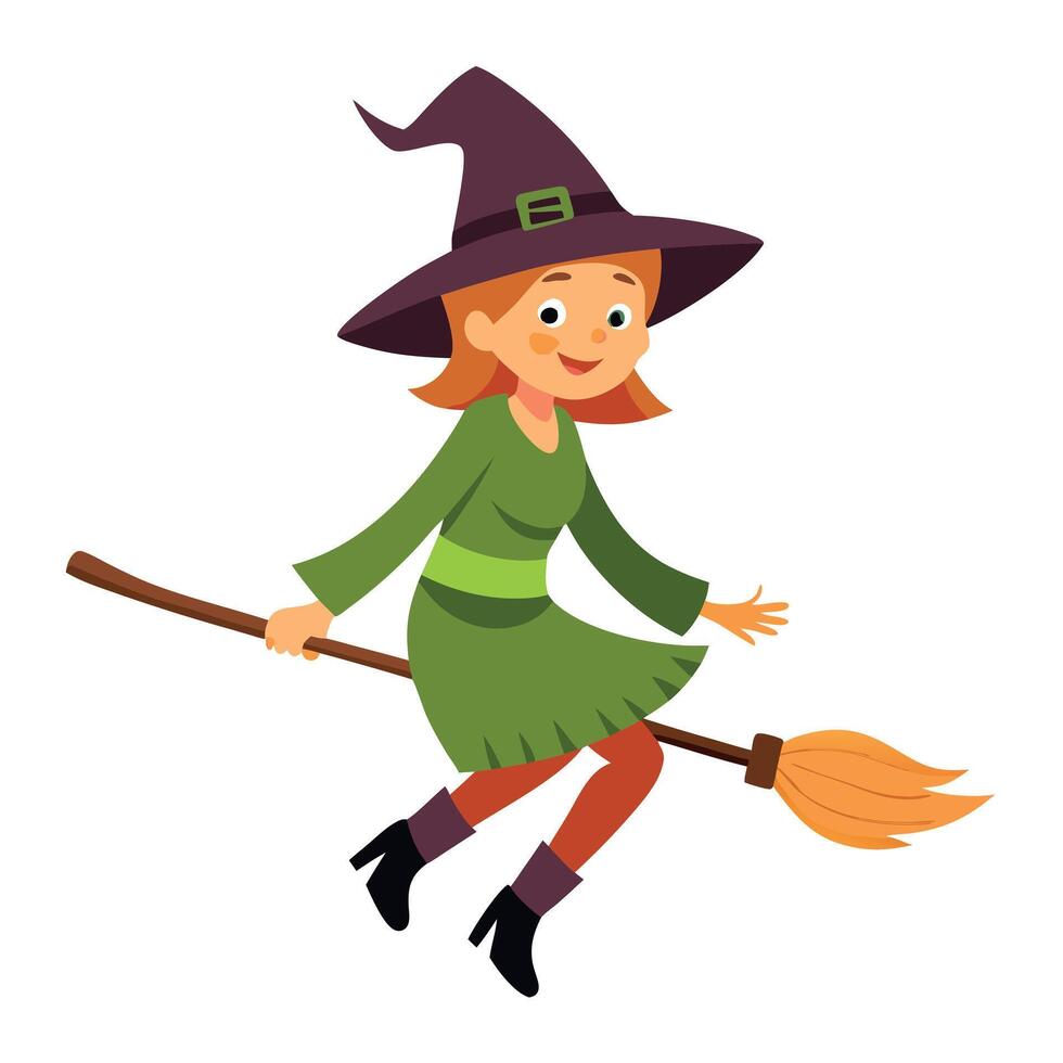 Witch Broom Isolated on Transparent Background vector