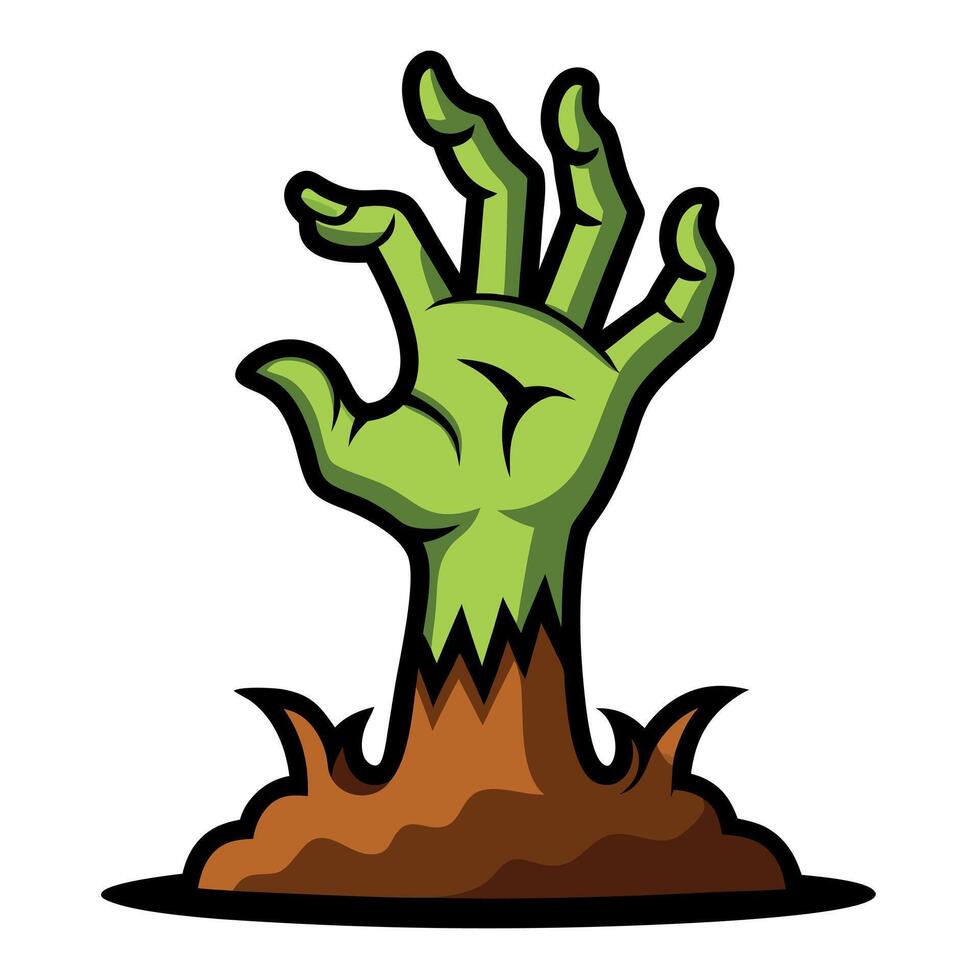 Zombie hand with hand out of the ground vector