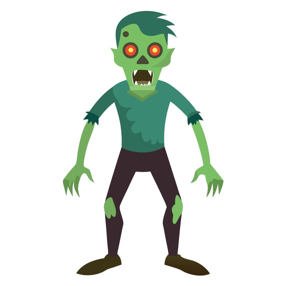 Zombie isolated on transparent background. vector