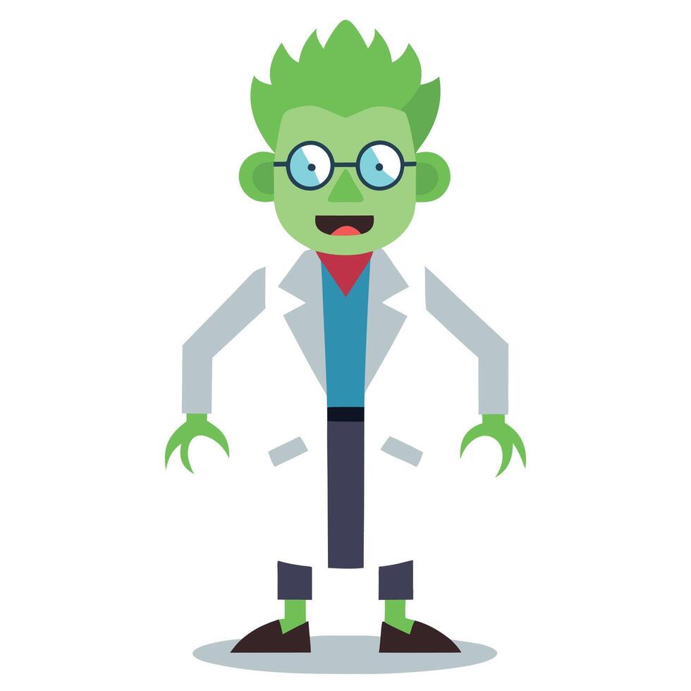 Zombie scientist on transparent background vector