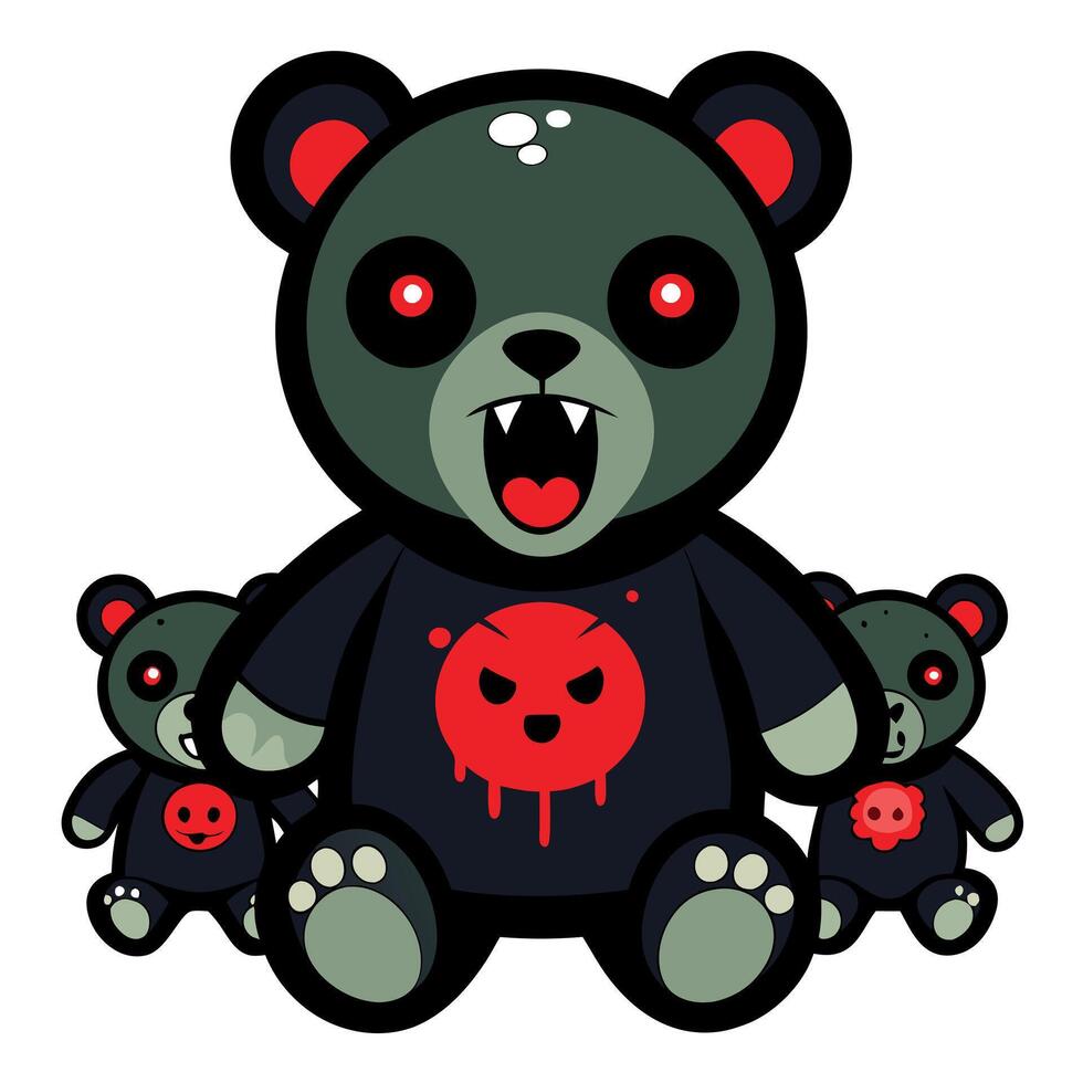 A cartoon bear with a red heart on it's chest vector