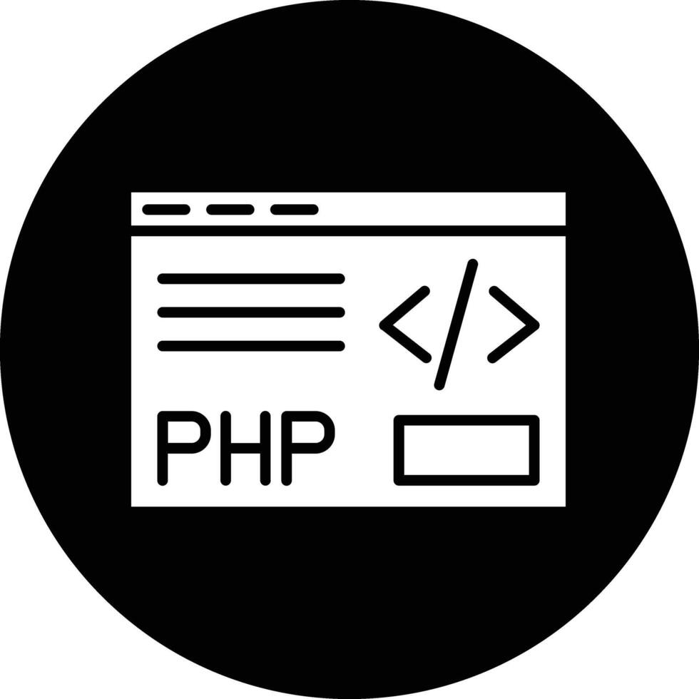 php codificación ilustración icono vector