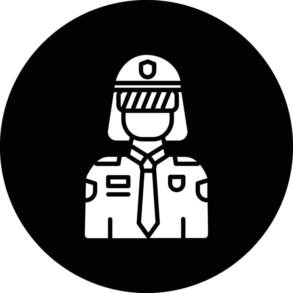 Lady Police Illustration Icon vector