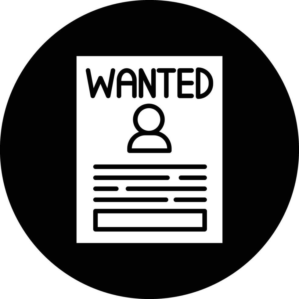 Wanted Illustration Icon vector