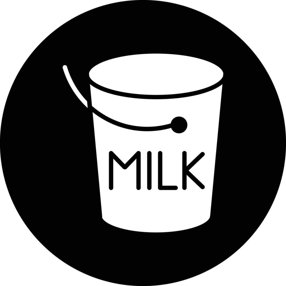 Milk Bucket Illustration Icon vector