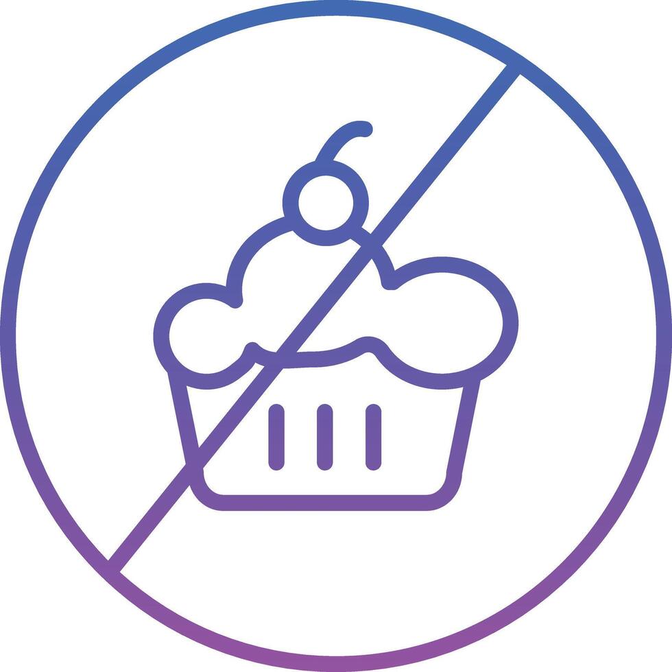 No Sweet Illustration Icon vector