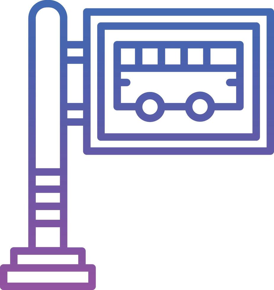 Bus Stop Illustration Icon vector